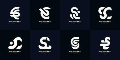 Collection letter SC or CS monogram logo design vector