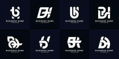 Collection letter BH or HB monogram logo design vector
