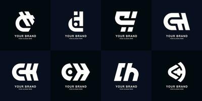 Collection letter CH or HC monogram logo design vector