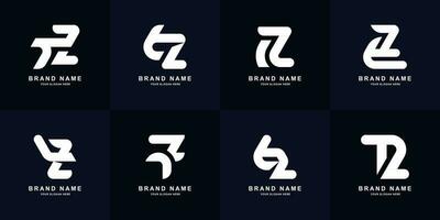 Collection letter TZ or TL monogram logo design vector