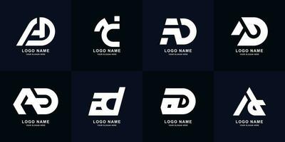 Collection letter AD or DA monogram logo design vector