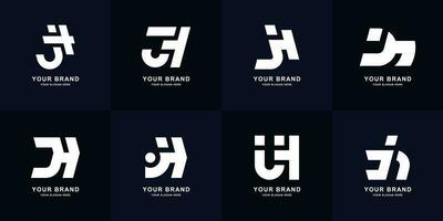 Collection letter JH or HJ monogram logo design vector