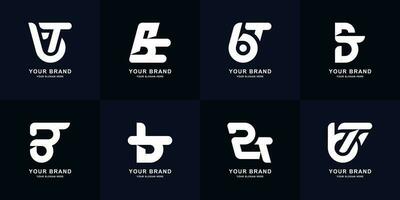 Collection letter BT or TB monogram logo design vector