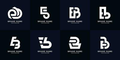 Collection letter EB or BE monogram logo design vector