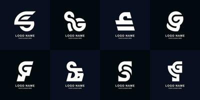 Collection letter SG or GS monogram logo design vector