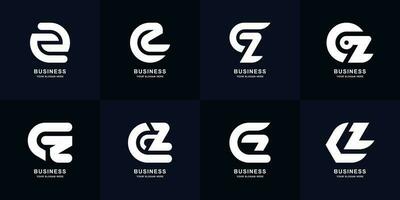 Collection letter CZ or GZ monogram logo design vector