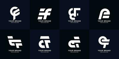 Collection letter EF or FE monogram logo design vector