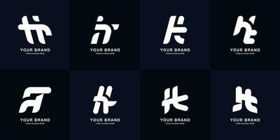 Collection letter HT or TH monogram logo design vector