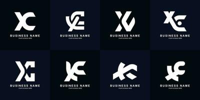 Collection letter XC or CX monogram logo design vector