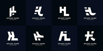Collection letter HL or LH monogram logo design vector