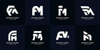 Collection letter FM or MF monogram logo design vector