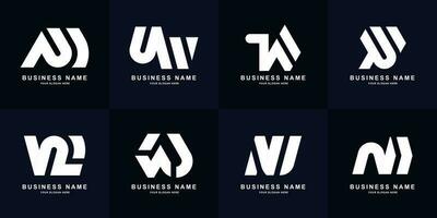 colección letra noroeste o wn monograma logo diseño vector