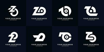 Collection letter ZO or OZ monogram logo design vector