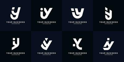 Collection letter iY or Yi monogram logo design vector
