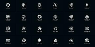 Collection full set abstract ornament or flower logo template design vector