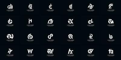 Collection full set abstract combine letter a - z monogram logo design vector