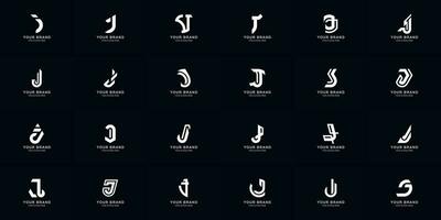 Collection full set abstract letter J monogram logo design vector