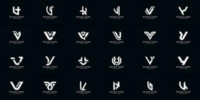 Collection full set abstract letter V monogram logo design vector