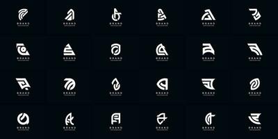 Collection full set abstract letter A or AA monogram logo design vector