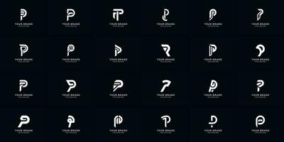 Collection full set abstract letter P monogram logo design vector