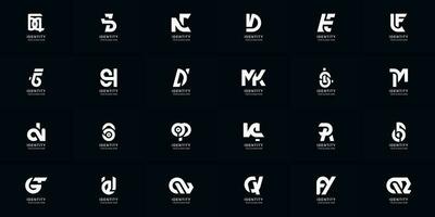 Collection full set abstract combine letter a - z monogram logo design vector