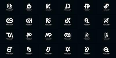 Collection full set abstract combine letter a - z monogram logo design vector