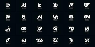 Collection full set abstract combine letter a - z monogram logo design vector