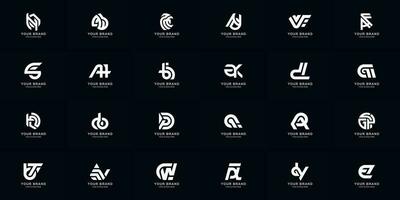Collection full set abstract combine letter a - z monogram logo design vector