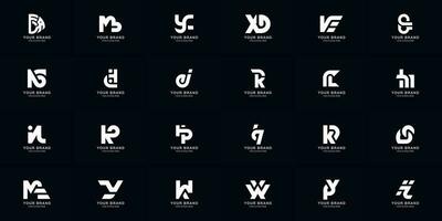 colección lleno conjunto resumen combinar letra un - z monograma logo diseño vector