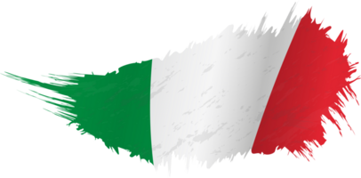 Flag of Italy in grunge style with waving effect. png