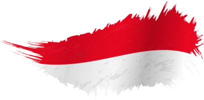 Flag of Monaco in grunge style with waving effect. png