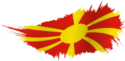 Flag of Macedonia in grunge style with waving effect. png