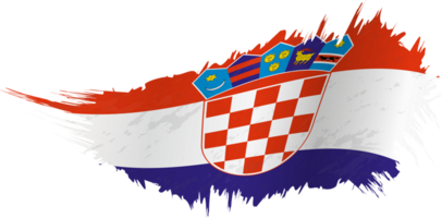 bandera de croacia en estilo grunge con efecto ondulante. png