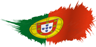 bandeira de portugal em estilo grunge com efeito acenando. png