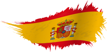 flagga av Spanien i grunge stil med vinka effekt. png