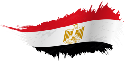 Flag of Egypt in grunge style with waving effect. png