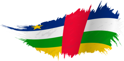 Flag of Central African Republic in grunge style with waving effect. png