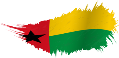 Flag of Guinea-Bissau in grunge style with waving effect. png