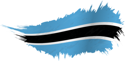 Flag of Botswana in grunge style with waving effect. png