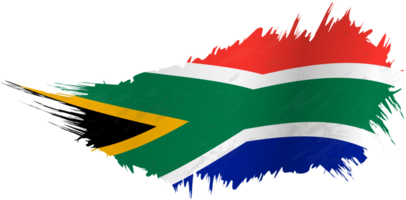 Flag of South Africa in grunge style with waving effect. png