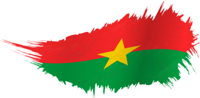 Flag of Burkina Faso in grunge style with waving effect. png