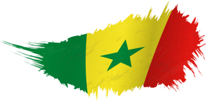 bandiera di Senegal nel grunge stile con agitando effetto. png