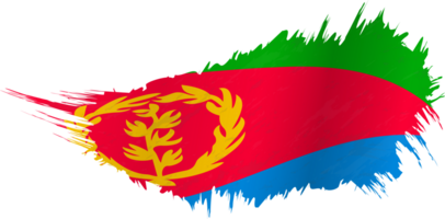 Flag of Eritrea in grunge style with waving effect. png