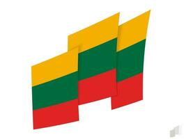 Lithuania flag in an abstract ripped design. Modern design of the Lithuania flag. vector