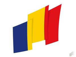 Romania flag in an abstract ripped design. Modern design of the Romania flag. vector