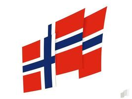 Norway flag in an abstract ripped design. Modern design of the Norway flag. vector