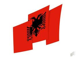 Albania flag in an abstract ripped design. Modern design of the Albania flag. vector