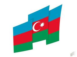 Azerbaijan flag in an abstract ripped design. Modern design of the Azerbaijan flag. vector