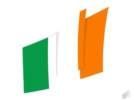 Ireland flag in an abstract ripped design. Modern design of the Ireland flag. vector