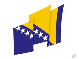 bosnia y herzegovina bandera en un resumen rasgado diseño. moderno diseño de el bosnia y herzegovina bandera. vector